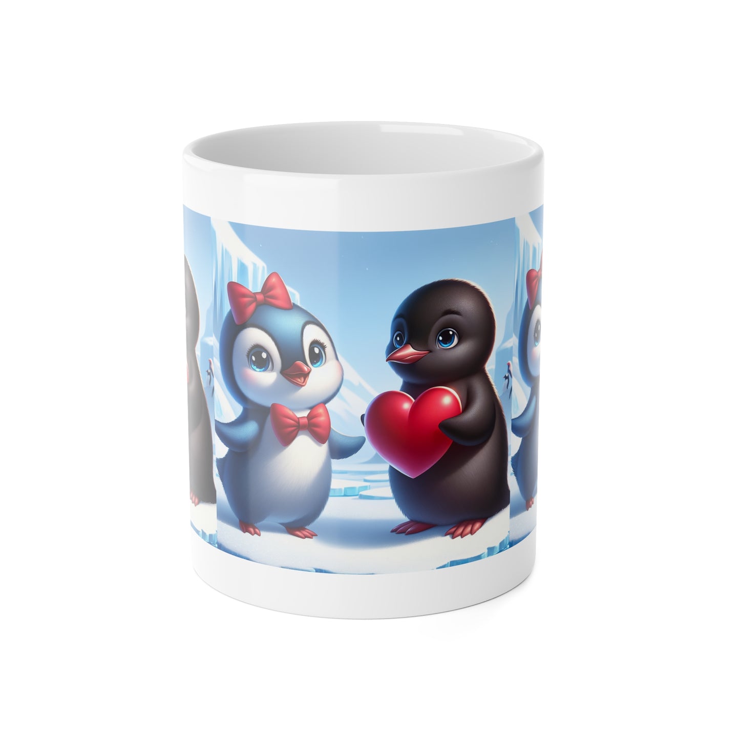 Cute Penguin Love White Mug – 11oz