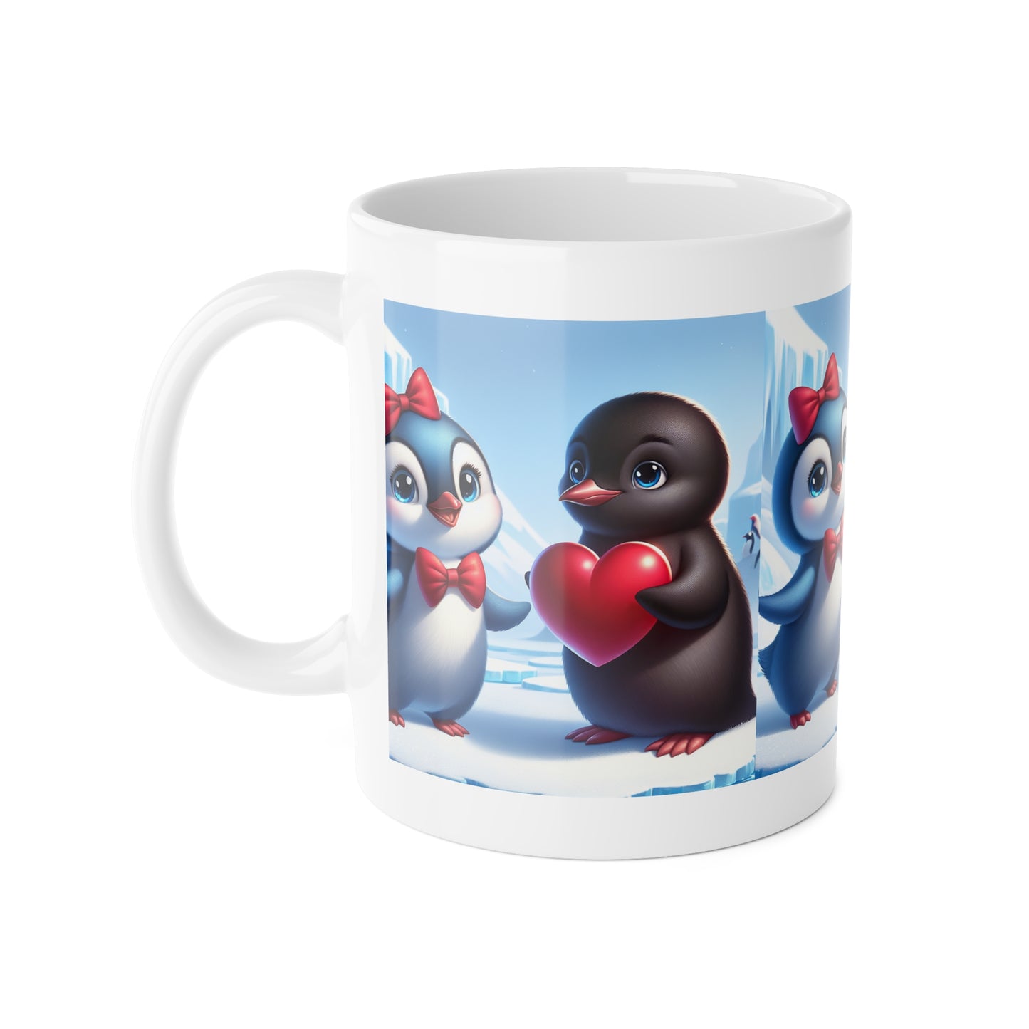 Cute Penguin Love White Mug – 11oz