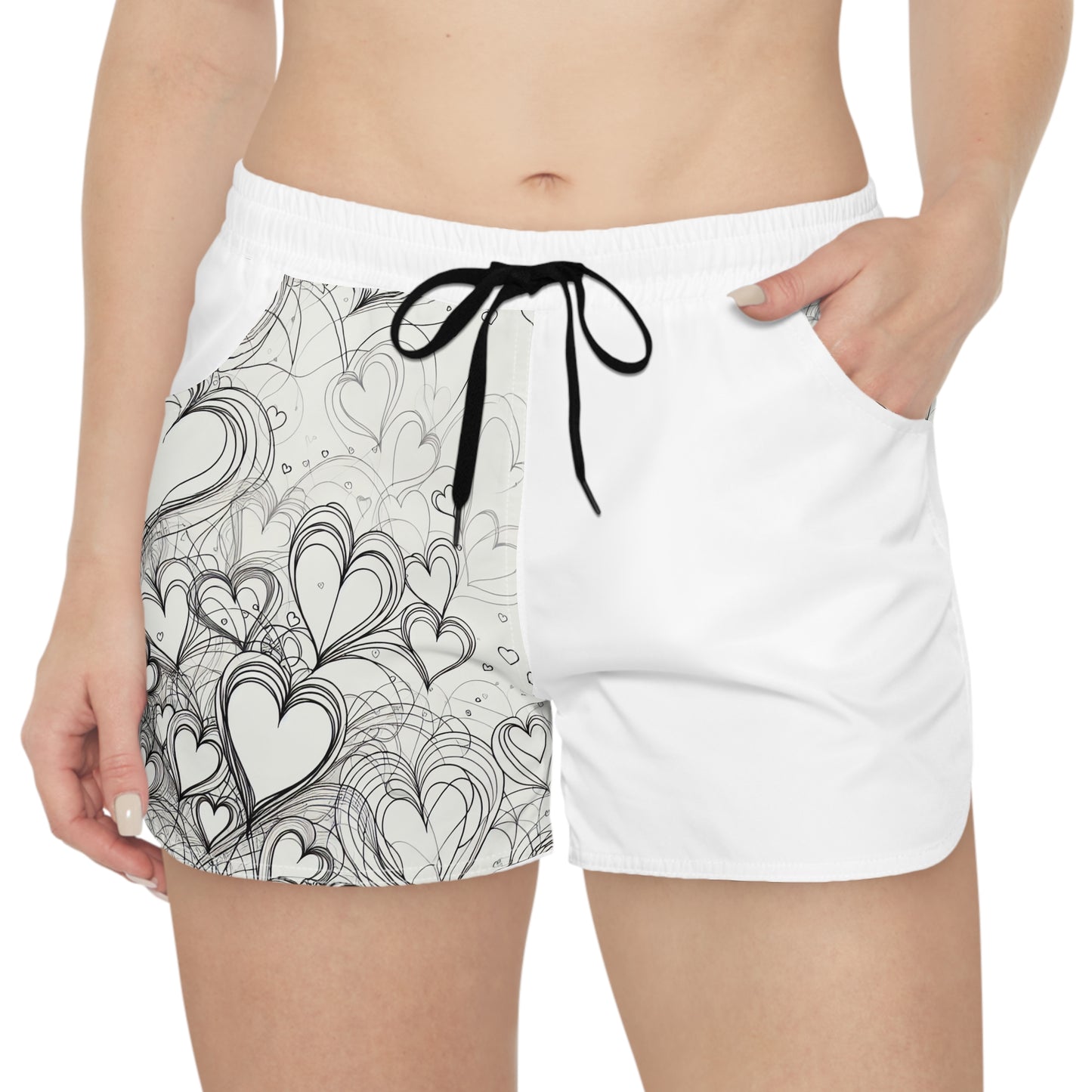 HT Heart Print Women's Casual Shorts