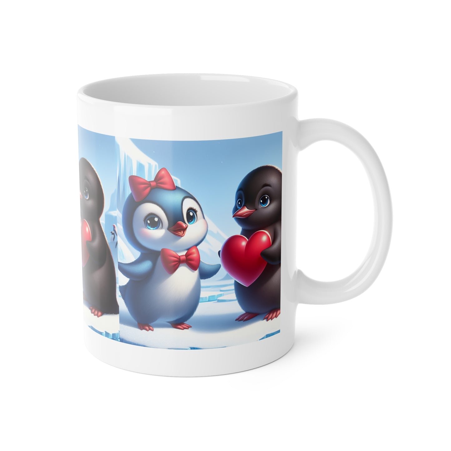 Cute Penguin Love White Mug – 11oz